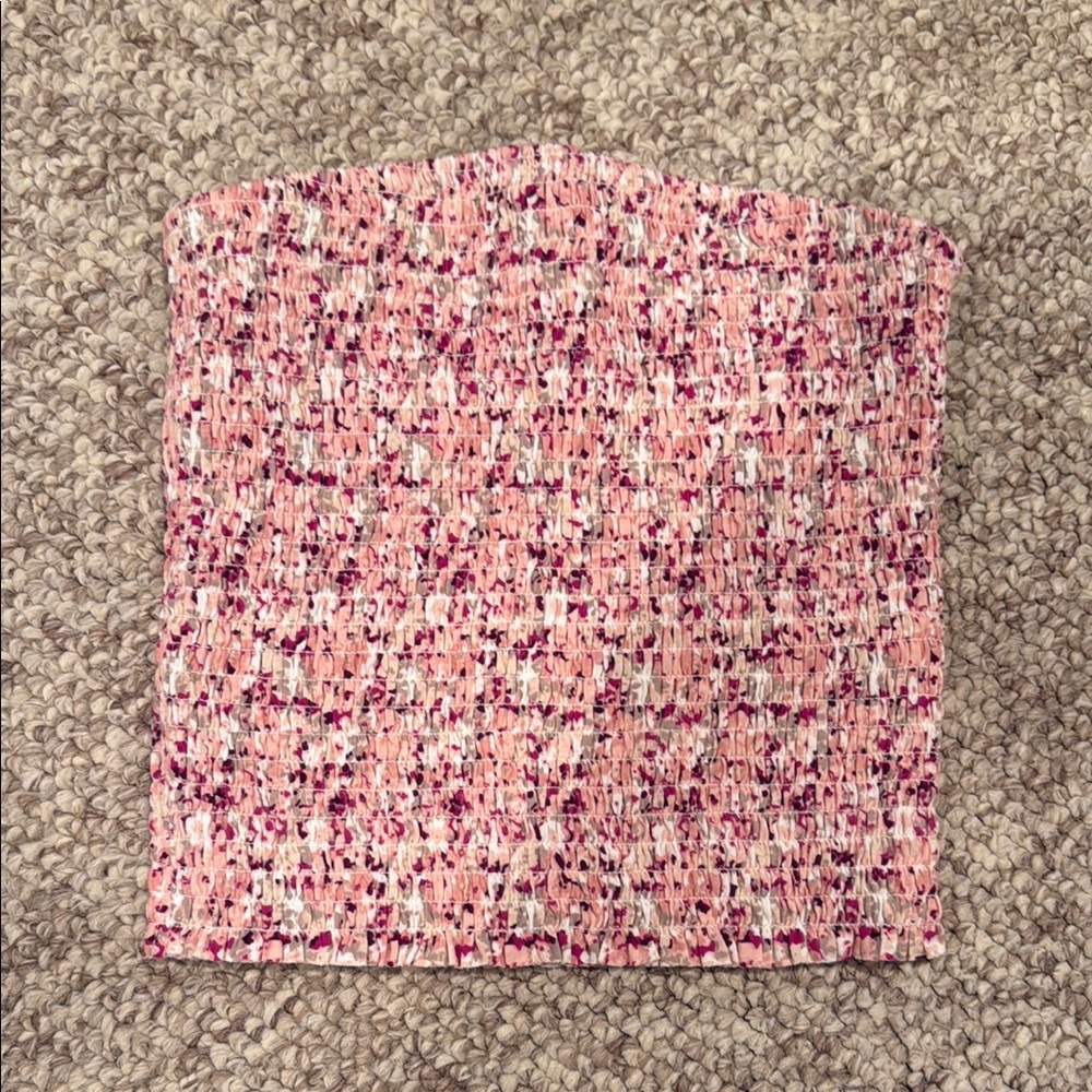 Pink and White Tube Top